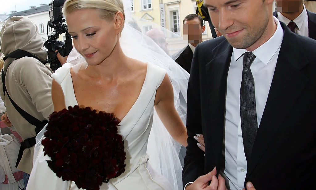 Małgorzata Kożuchowska i Barłomiej Wróblewski w dniu ślubu Małgorzata Kożuchowska i Barłomiej Wróblewski w dniu ślubu