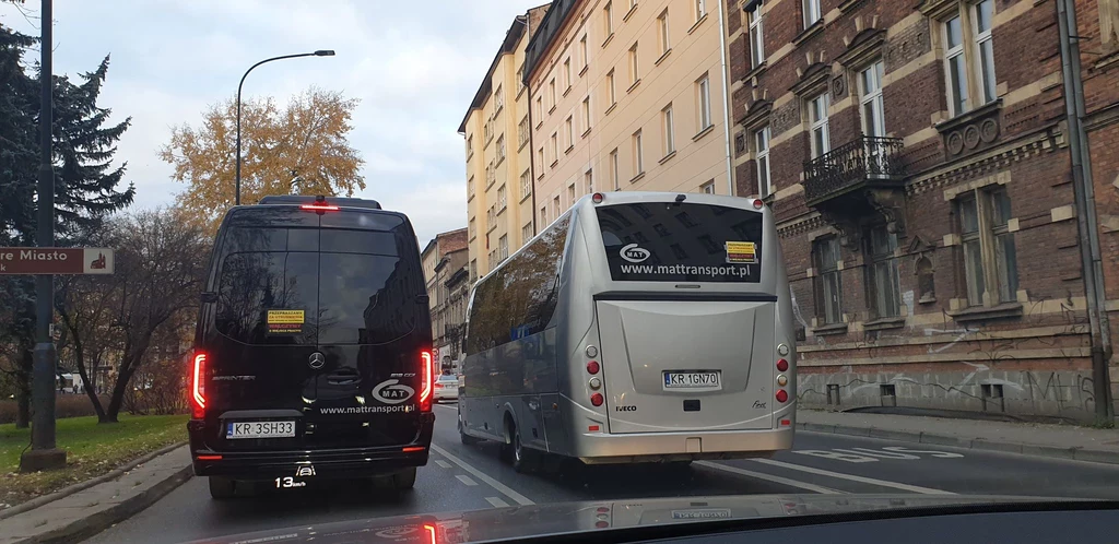 Protest przewoźników w Krakowie