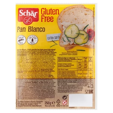 Schär Pan Blanco Bezglutenowy chleb biały 250 g (10 sztuk) - 0