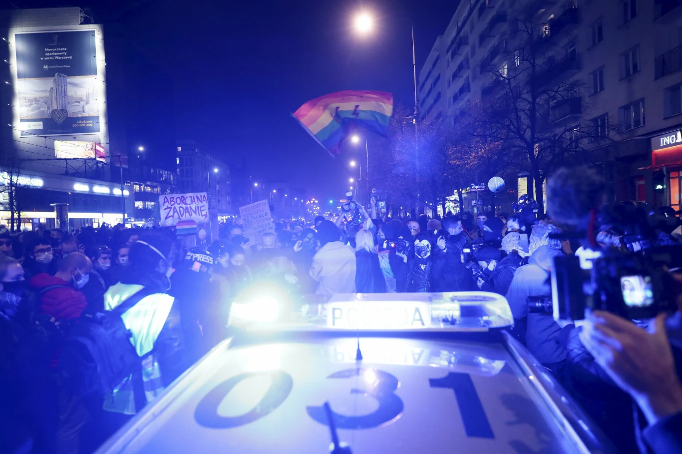 Policja podczas środowych protestów Policja podczas środowych protestów