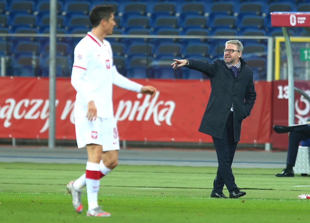 Robert Lewandowski i Jerzy Brzęczek Robert Lewandowski i Jerzy Brzęczek
