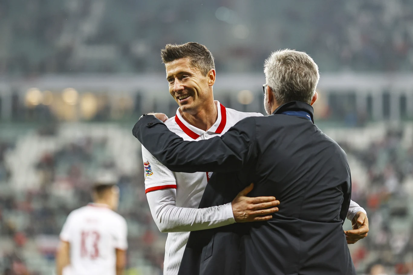 Robert Lewandowski i Jerzy Brzęczek