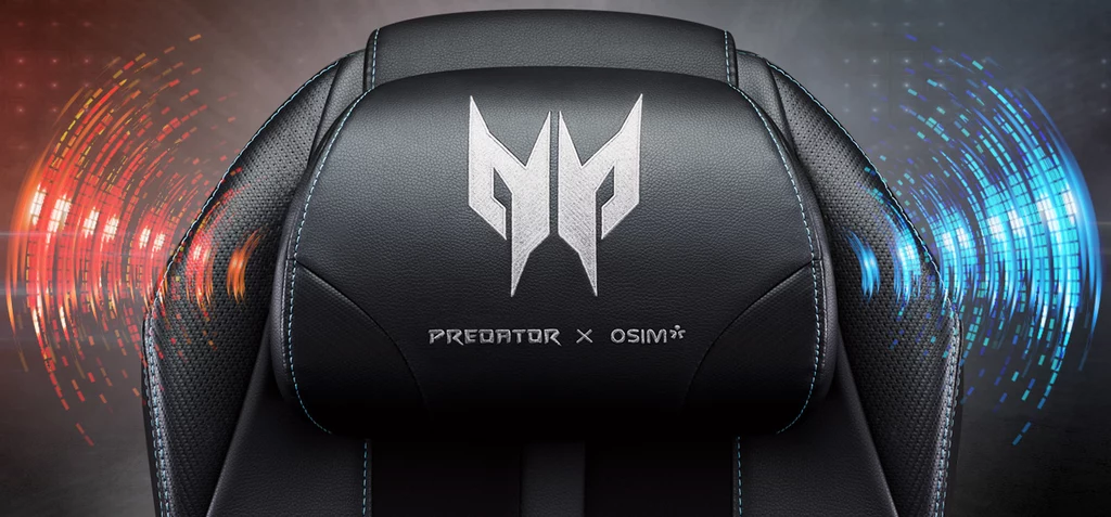 Predator x OSIM dostępny jest w obiciu ze skóry syntetycznej z PVC, w kolorze czarnym z metalicznym ciemno szarym i turkusowym akcentem, nadającym sportowy i jednocześnie profesjonalny wygląd.