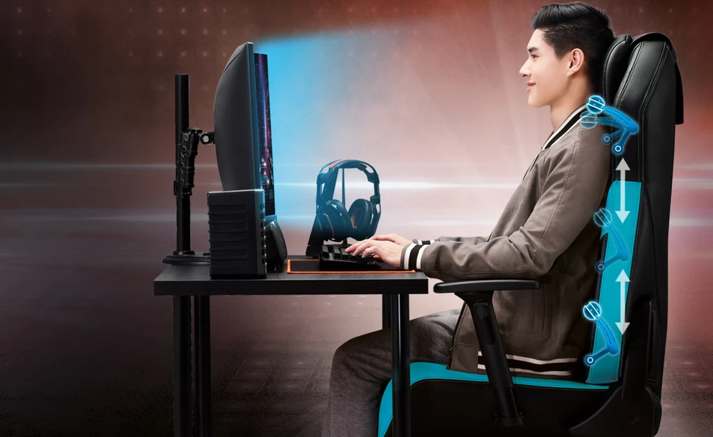 Predator x OSIM dostępny jest w obiciu ze skóry syntetycznej z PVC, w kolorze czarnym z metalicznym ciemno szarym i turkusowym akcentem, nadającym sportowy i jednocześnie profesjonalny wygląd.