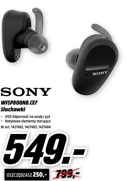 Słuchawki bezprzewodowe Sony