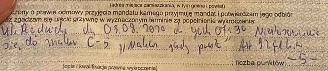 Mandat karny za skręt w ul. Wrocławską: 250 zł i 5 punktów karnych