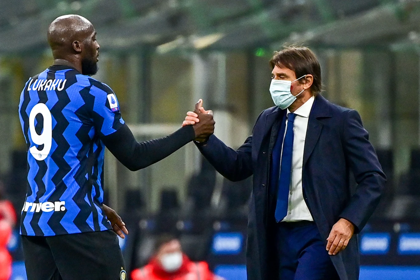 Romelu Lukaku i Antonio Conte, trener Interu Romelu Lukaku i Antonio Conte, trener Interu