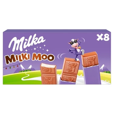 Milka Milki Moo Batoniki z czekolady mlecznej z nadzieniem mlecznym 87,5 g (8 x 10,94 g) - 1