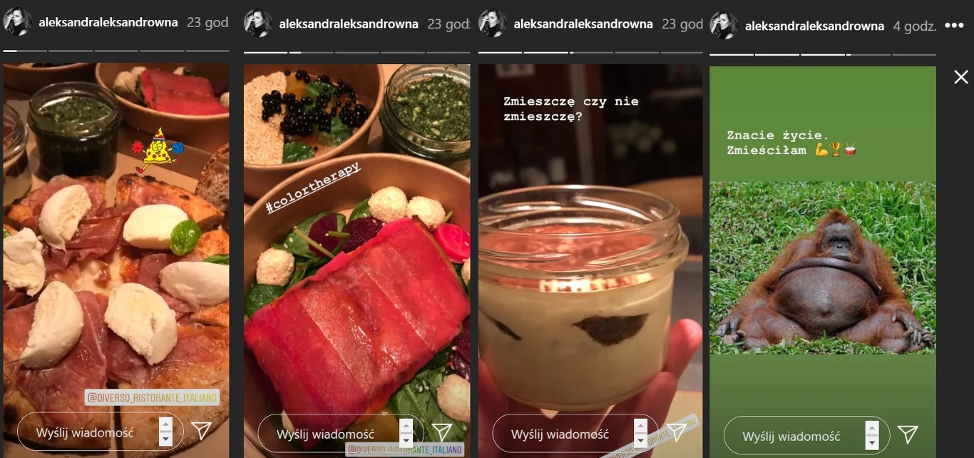 Wielką ucztą Ola pochwaliła się na swoim InstaStories Wielką ucztą Ola pochwaliła się na swoim InstaStories