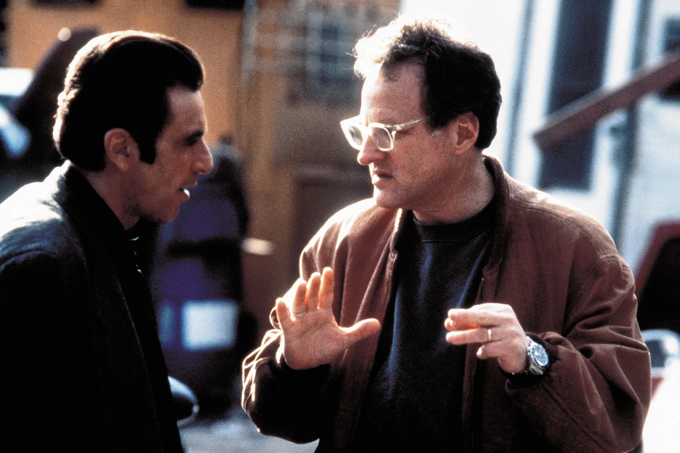 Al Pacino i Michael Mann na planie "Gorączki"