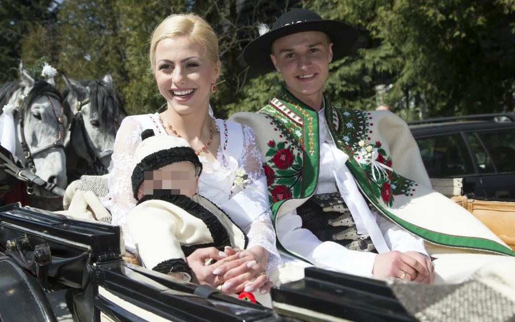 Klemens Murańka z żoną i dzieckiem