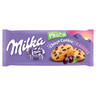 Milka Pieguski Choco Cookies Raisins Ciasteczka z kawałkami czekolady mlecznej i rodzynkami 135 g - 3