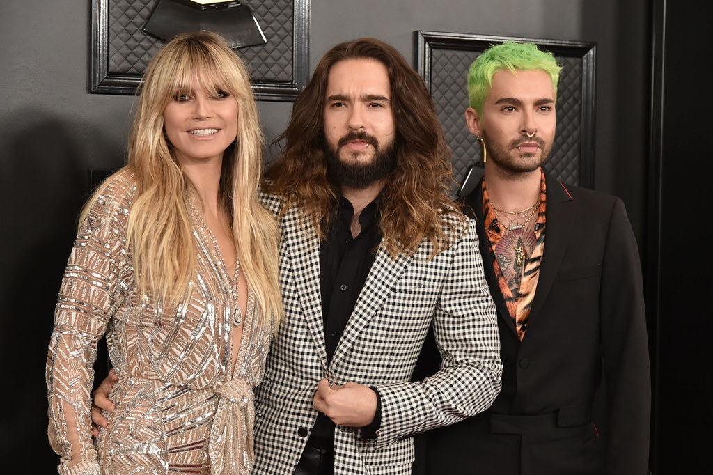 Heidi Klum, jej mąż Tom Kaulitz i jego brat bliźniak Bill Kaulitz (Tokio Hotel)