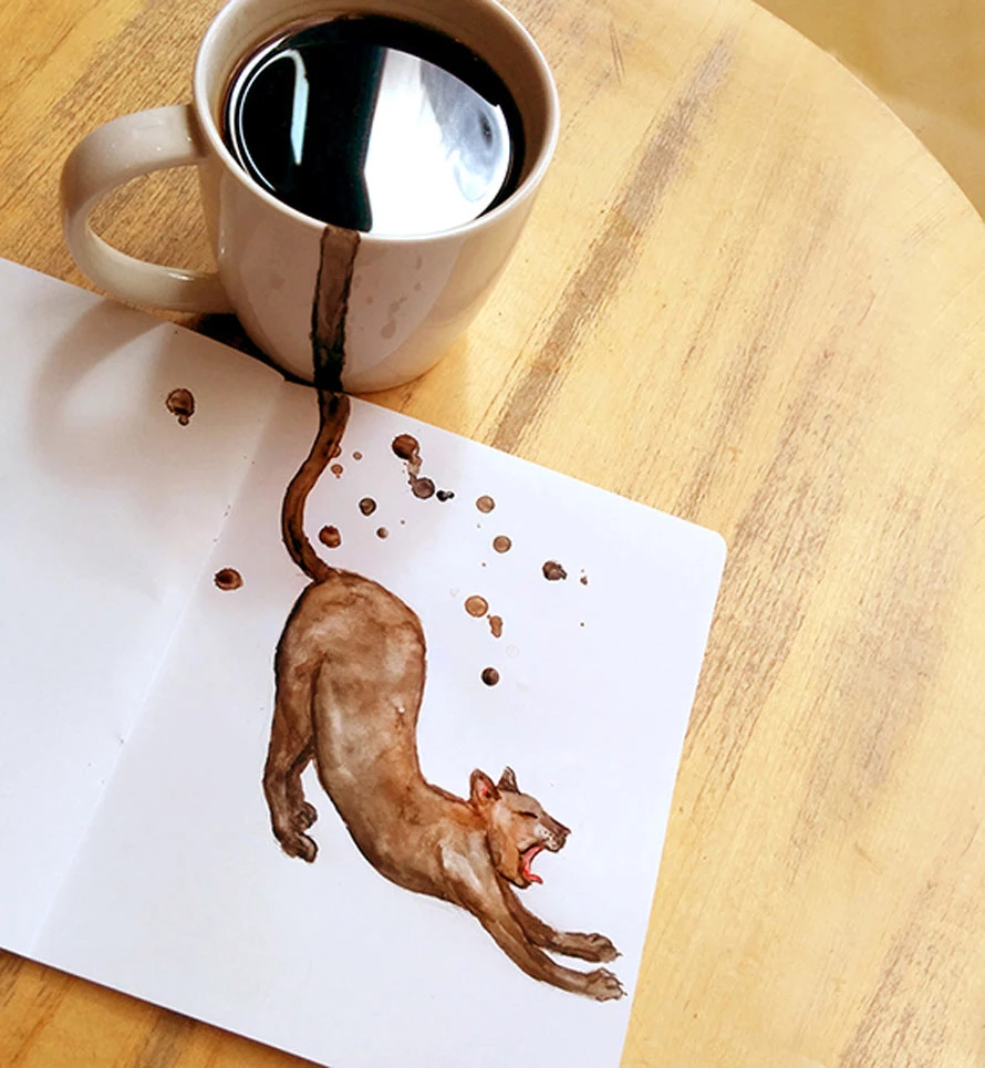 malowanie kawą