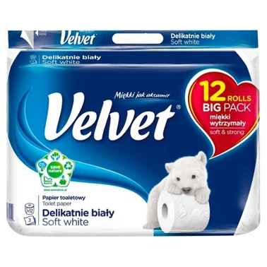 Velvet Delikatnie biały Papier toaletowy 12 rolek - 10