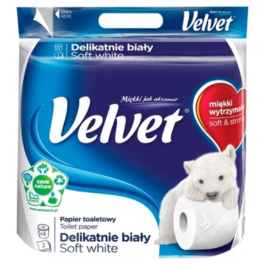Velvet Papier toaletowy delikatnie biały 4 rolki - 1