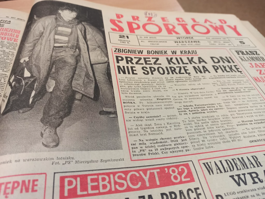 "Przegląd Sportowy" z 21.12.1982 r. "Przegląd Sportowy" z 21.12.1982 r.