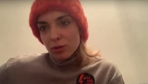 Magdalena Koleśnik podczas internetowego spotkania z twócami filmu "Sweat"