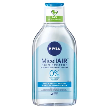 NIVEA MicellAir Skin Breathe Odświeżający płyn micelarny do cery normalnej i mieszanej 400 ml - 0