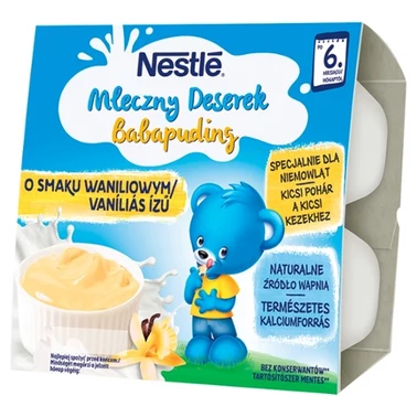 Nestlé Mleczny Deserek o smaku waniliowym dla niemowląt po 6. miesiącu 400 g (4 x 100 g) - 0