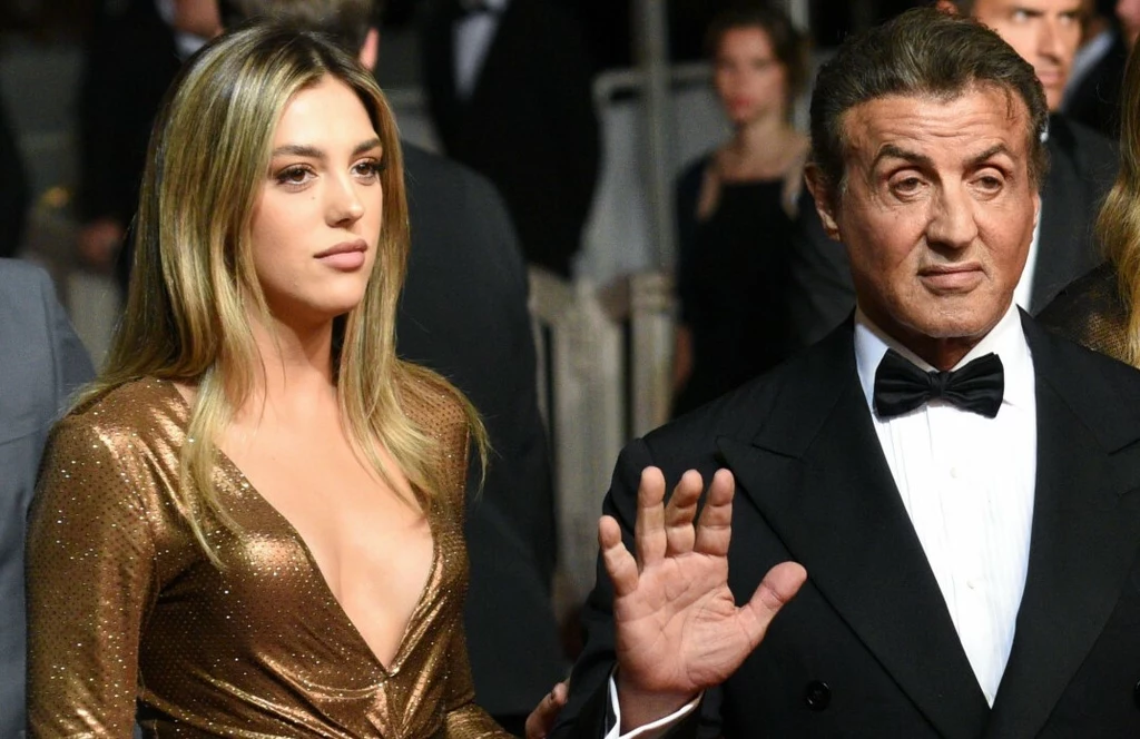 Sylvester Stallone i jego córka podczas pokazu filmu "Rambo: First Blood"