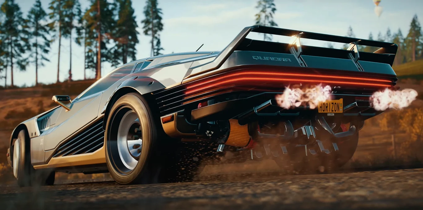 Teraz zostajemy w temacie samochodów, ponieważ jeden z modeli dostępnych w grze – znany już z trailerów Quadra Turbo-R V-Tech z 2058 roku – pojawił się w popularnych wyścigach - Forza Horizon 4, dostępnych za darmo dla wszystkich zainteresowanych. Nie jest to pierwszy taki pomysł.