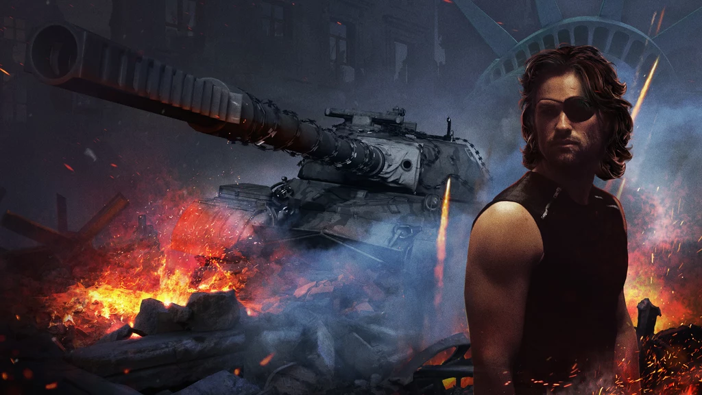 Drugim bohaterem jest Snake Plissken, operator sił specjalnych, główna postać filmu "Ucieczka z Nowego Jorku". Drugim bohaterem jest Snake Plissken, operator sił specjalnych, główna postać filmu "Ucieczka z Nowego Jorku".