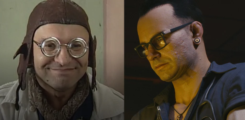 Mariusz Czajka w odcinku "Umcia Umcia" serialu "Świat Wedlug Kiepskich" i Victor Vector z Cyberpunka 2077