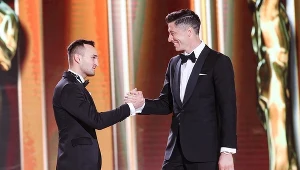 Bartosz Zmarzlik i Robert Lewandowski