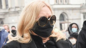 Aleksandra Sosnowska na mszy żałobnej w intencji Piotra Machalicy