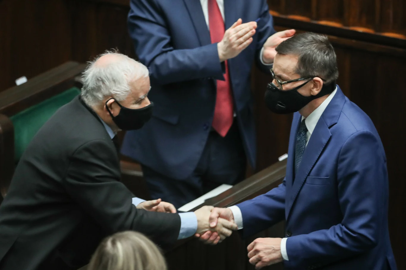 Jarosław Kaczyński i Mateusz Morawiecki w Sejmie Jarosław Kaczyński i Mateusz Morawiecki w Sejmie