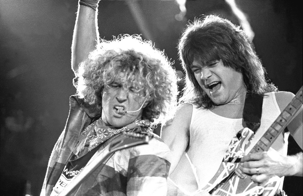 Eddie Van Halen i Sammy Hagar w 1986 roku