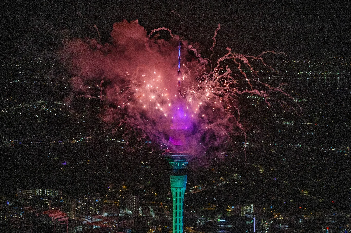 Powitanie Nowego Roku w Auckland w Nowej Zelandii