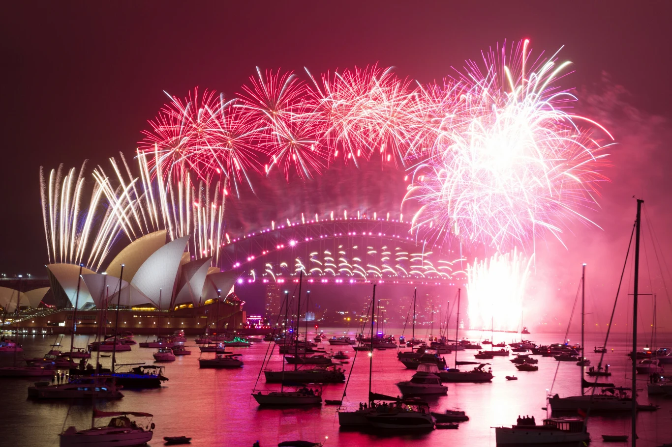 Powitanie Nowego Roku w Sydney w Australii