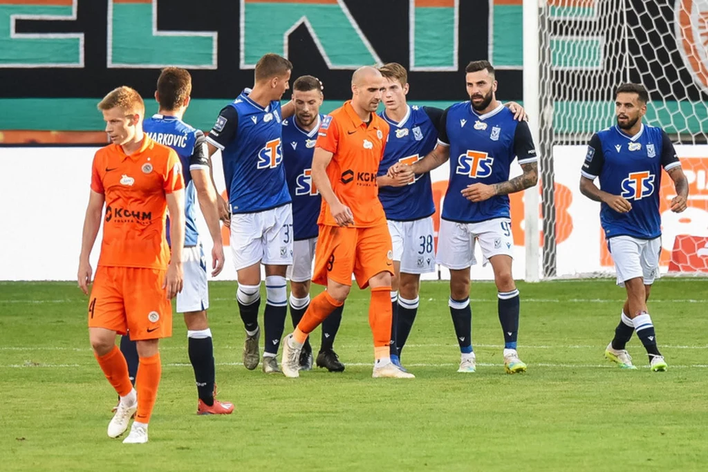 Lech Poznań po strzeleniu gola