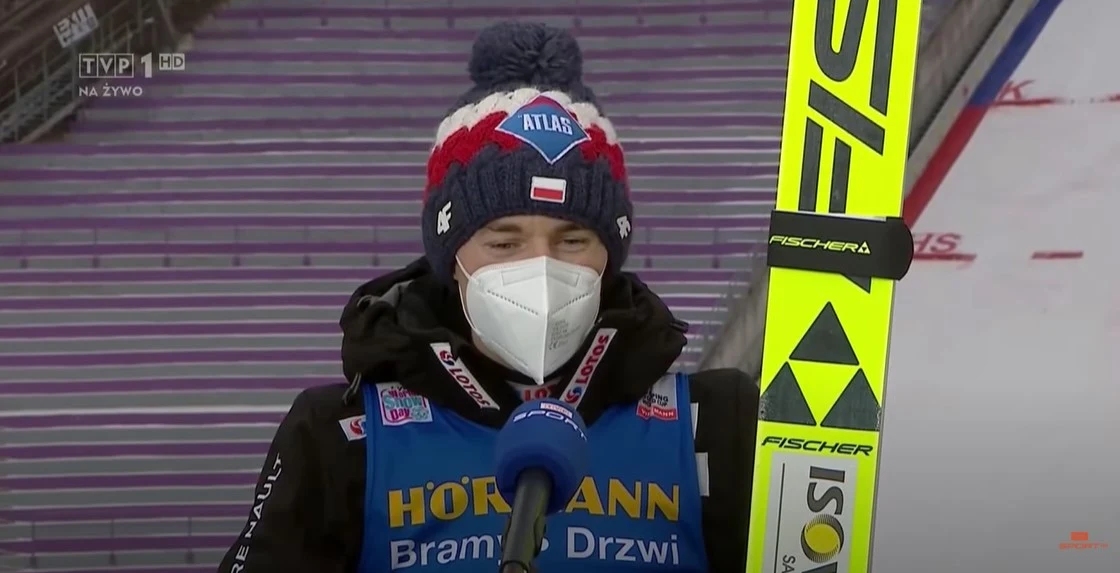 Kamil Stoch podczas wywiadu