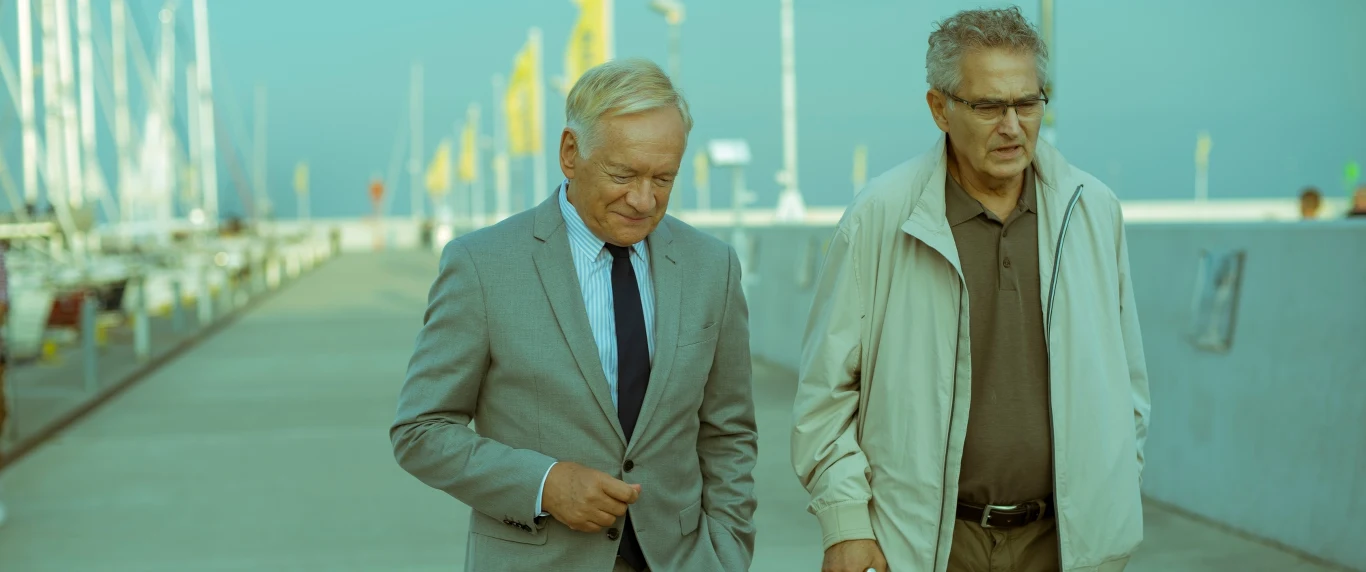 Andrzej Seweryn i Olgierd Łukaszewicz w filmie Jacka Bromskiego "Solid Gold"