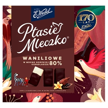 E. Wedel Ptasie Mleczko waniliowe w mocno gorzkiej czekoladzie 80% 360 g - 0