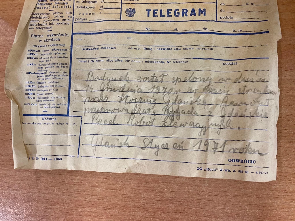 Telegram dotyczących historycznych wydarzeń sprzed pół wieku znaleziono podczas remontu dworca Telegram dotyczących historycznych wydarzeń sprzed pół wieku znaleziono podczas remontu dworca
