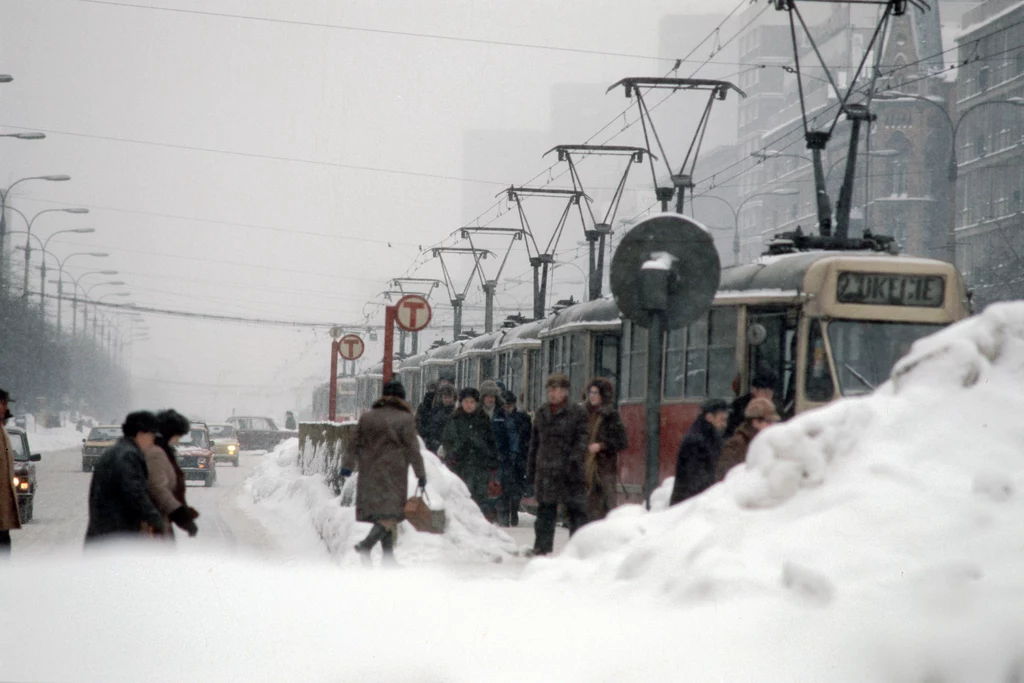 Ekstremalna polska zima w 1979 r. Zdjęcie wykonano w Warszawie