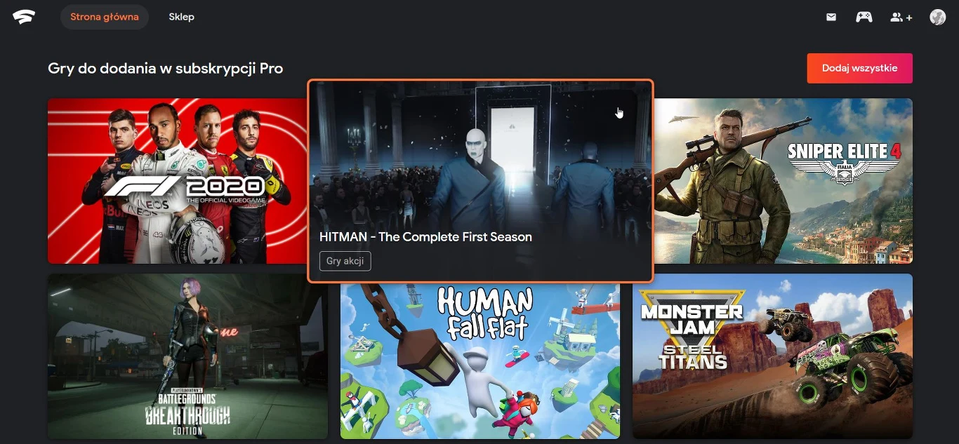 Stadia z poziomu przeglądarki Chrome - podobnie jak w każdym innym sklepie, tworzymy swój profil, możemy grać z innymi czy śledzić nasze postępy Stadia z poziomu przeglądarki Chrome - podobnie jak w każdym innym sklepie, tworzymy swój profil, możemy grać z innymi czy śledzić nasze postępy