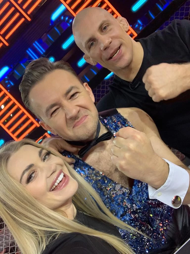 Edyta Folwarska, Jacek Mędrala i Damian Janikowski w programie "Disco Weekend z Blondi"