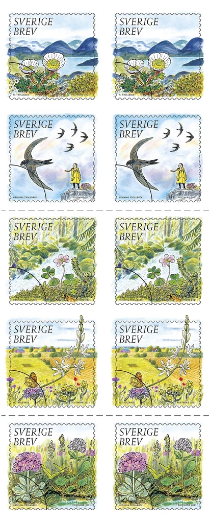 Greta Thunberg na szwedzkim znaczku pocztowym