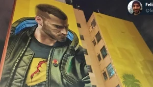 Cyberpunk 2077 - fragment muralu zrobionego na zlecenie polskiej firmy w Sao Paulo - zdjęcie zamieszczone w serwisie Twitter.com na profilu: @felipepepe