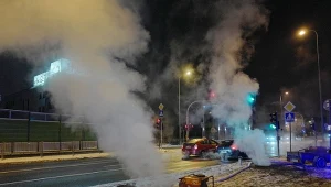 Awaria rury ciepłowniczej na warszawskim Ursynowie