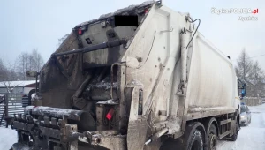 Poważny wypadek z udziałem "śmieciarki"