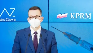 Premier Mateusz Morawiecki podczas konferencji prasowej