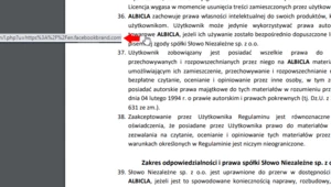 Albicla – "polski Facebook” ma fragment regulaminu skopiowany z... Facebooka