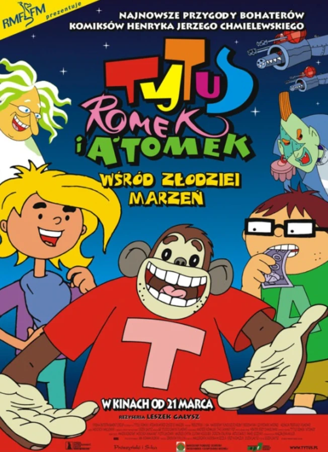 Plakat filmu "Tytus, Romek i A'Tomek wśród złodziei marzeń" (2002)