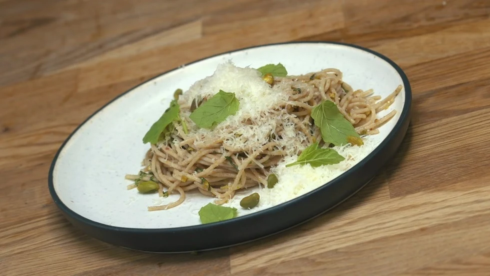 Pistacjowe spaghetti 